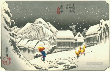 Kanbara Utagawa Hiroshige Ukiyoe Pinturas al óleo
